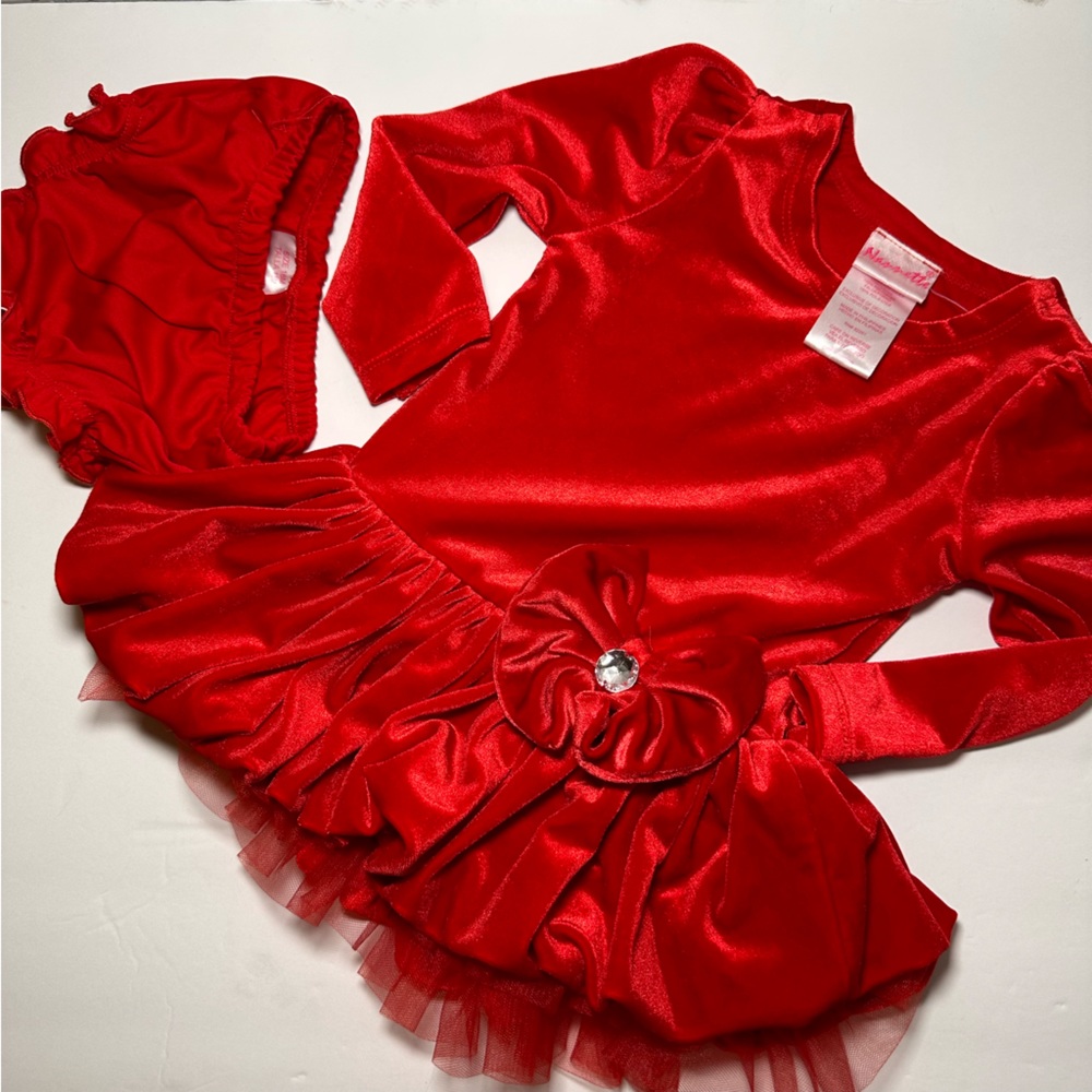 18M Stunning Christmas Holiday  Party Dress Nannette. Toddler red dress.